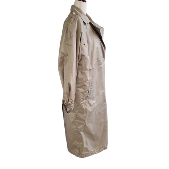 EUC Vintage Peter Daniels women's gold metallic oversized trenchcoat, 14 no belt - Picture 4 of 12